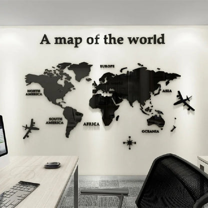 3D World Map Wall